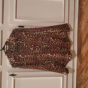 Leopard Print Button Down Blouse